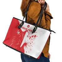 Custom Tunisia Football Leather Tote Bag Go Eagles of Carthage