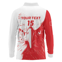Custom Tunisia Football Long Sleeve Polo Shirt Go Eagles of Carthage - Wonder Print Shop