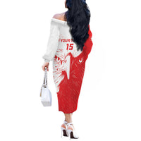 Custom Tunisia Football Off The Shoulder Long Sleeve Dress Go Eagles of Carthage - Wonder Print Shop
