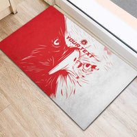 Custom Tunisia Football Rubber Doormat Go Eagles of Carthage - Wonder Print Shop