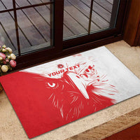 Custom Tunisia Football Rubber Doormat Go Eagles of Carthage - Wonder Print Shop