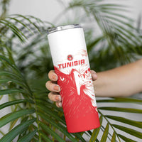 Custom Tunisia Football Skinny Tumbler Go Eagles of Carthage - Wonder Print Shop