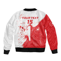 Custom Tunisia Football Sleeve Zip Bomber Jacket Go Eagles of Carthage - Wonder Print Shop