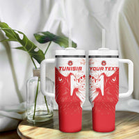 Custom Tunisia Football Tumbler With Handle Go Eagles of Carthage - Wonder Print Shop