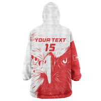 Custom Tunisia Football Wearable Blanket Hoodie Go Eagles of Carthage - Wonder Print Shop