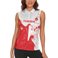 Custom Tunisia Football Women Sleeveless Polo Shirt Go Eagles of Carthage - Wonder Print Shop