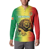 Custom Senegal Football Button Sweatshirt Go Lions of Teranga