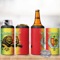 Custom Senegal Football 4 in 1 Can Cooler Tumbler Go Lions of Teranga