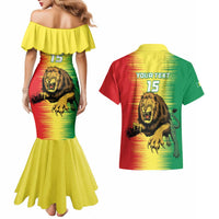 Custom Senegal Football Couples Matching Mermaid Dress and Hawaiian Shirt Go Lions of Teranga