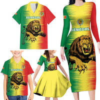 Custom Senegal Football Family Matching Long Sleeve Bodycon Dress and Hawaiian Shirt Go Lions of Teranga - Wonder Print Shop