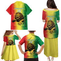 Custom Senegal Football Family Matching Puletasi and Hawaiian Shirt Go Lions of Teranga