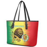 Custom Senegal Football Leather Tote Bag Go Lions of Teranga