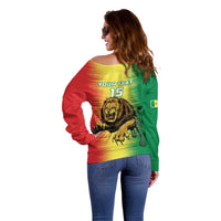 Custom Senegal Football Off Shoulder Sweater Go Lions of Teranga - Wonder Print Shop
