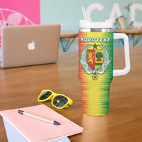 Custom Senegal Football Tumbler With Handle Go Lions of Teranga - Wonder Print Shop