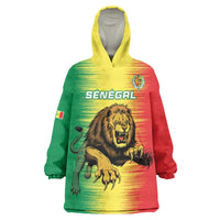Custom Senegal Football Wearable Blanket Hoodie Go Lions of Teranga - Wonder Print Shop