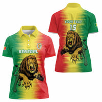 Custom Senegal Football Women Polo Shirt Go Lions of Teranga - Wonder Print Shop