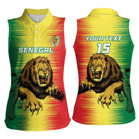 Custom Senegal Football Women Sleeveless Polo Shirt Go Lions of Teranga - Wonder Print Shop