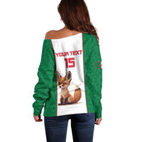 Custom Algeria Football Off Shoulder Sweater Go Fennec Foxes - Wonder Print Shop