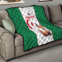 Custom Algeria Football Quilt Go Fennec Foxes - Wonder Print Shop