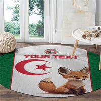 Custom Algeria Football Round Carpet Go Fennec Foxes - Wonder Print Shop