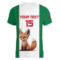 Custom Algeria Football Women V-Neck T-Shirt Go Fennec Foxes - Wonder Print Shop