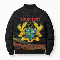 Personalized Ghana Black History Month Bomber Puffer Jacket Live It Learn It Make It - Wonder Print Shop