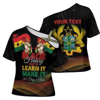 Personalized Ghana Black History Month Cross Shoulder Shirt Live It Learn It Make It - Wonder Print Shop