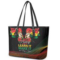 Ghana Black History Month Leather Tote Bag Live It Learn It Make It - Wonder Print Shop