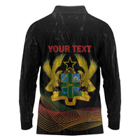 Personalized Ghana Black History Month Long Sleeve Polo Shirt Live It Learn It Make It - Wonder Print Shop