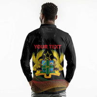Personalized Ghana Black History Month Long Sleeve Polo Shirt Live It Learn It Make It - Wonder Print Shop