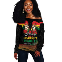 Personalized Ghana Black History Month Off Shoulder Sweater Live It Learn It Make It - Wonder Print Shop
