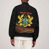 Personalized Ghana Black History Month Sleeve Zip Bomber Jacket Live It Learn It Make It - Wonder Print Shop