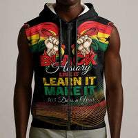 Personalized Ghana Black History Month Sleeveless Zip Hoodie Live It Learn It Make It - Wonder Print Shop
