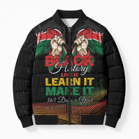 Personalized Kenya Black History Month Bomber Puffer Jacket Live It Learn It Make It - Wonder Print Shop