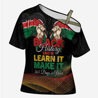 Personalized Kenya Black History Month Cross Shoulder Shirt Live It Learn It Make It - Wonder Print Shop
