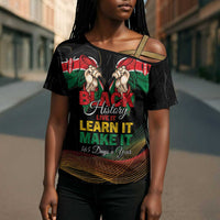 Personalized Kenya Black History Month Cross Shoulder Shirt Live It Learn It Make It - Wonder Print Shop