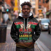 Personalized Kenya Black History Month Hoodie Live It Learn It Make It - Wonder Print Shop