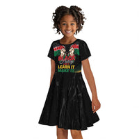Personalized Kenya Black History Month Kid Short Sleeve Dress Live It Learn It Make It - Wonder Print Shop
