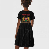Personalized Kenya Black History Month Kid Short Sleeve Dress Live It Learn It Make It - Wonder Print Shop