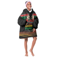Personalized Kenya Black History Month Kid Wearable Blanket Hoodie Live It Learn It Make It - Wonder Print Shop