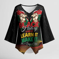 Personalized Kenya Black History Month Kimono Sleeve Blouse Live It Learn It Make It - Wonder Print Shop