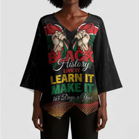Personalized Kenya Black History Month Kimono Sleeve Blouse Live It Learn It Make It - Wonder Print Shop