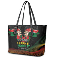 Kenya Black History Month Leather Tote Bag Live It Learn It Make It - Wonder Print Shop