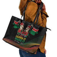Kenya Black History Month Leather Tote Bag Live It Learn It Make It - Wonder Print Shop