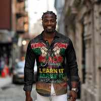 Personalized Kenya Black History Month Long Sleeve Button Shirt Live It Learn It Make It - Wonder Print Shop