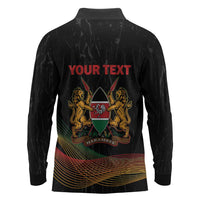 Personalized Kenya Black History Month Long Sleeve Polo Shirt Live It Learn It Make It - Wonder Print Shop