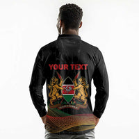 Personalized Kenya Black History Month Long Sleeve Polo Shirt Live It Learn It Make It - Wonder Print Shop