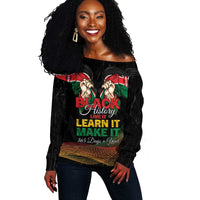 Personalized Kenya Black History Month Off Shoulder Sweater Live It Learn It Make It - Wonder Print Shop