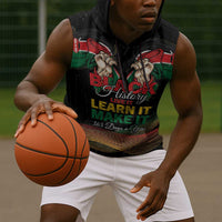 Personalized Kenya Black History Month Sleeveless Hoodie Live It Learn It Make It - Wonder Print Shop