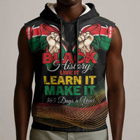 Personalized Kenya Black History Month Sleeveless Hoodie Live It Learn It Make It - Wonder Print Shop